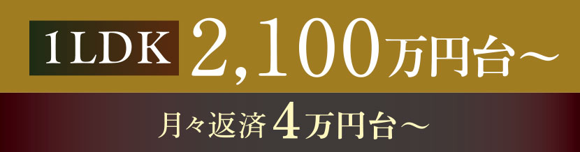 1LDK 2,100万円台～